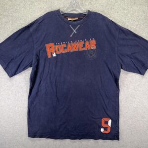 Rocawear Shirt Mens XL Blue Premium Denim Logo 9 Graphic Tee Streetwear Hip Hop